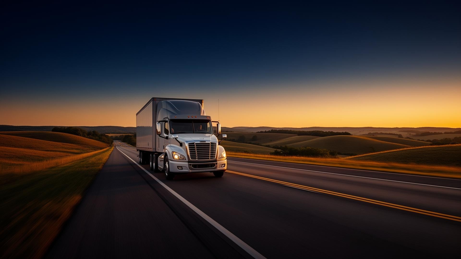 CDL semi-truck on a Midwest interstate
